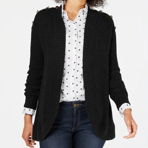 Charter Club NWOT Women’s MP Open Front Gold Detail Accent Sweater Cardigan
